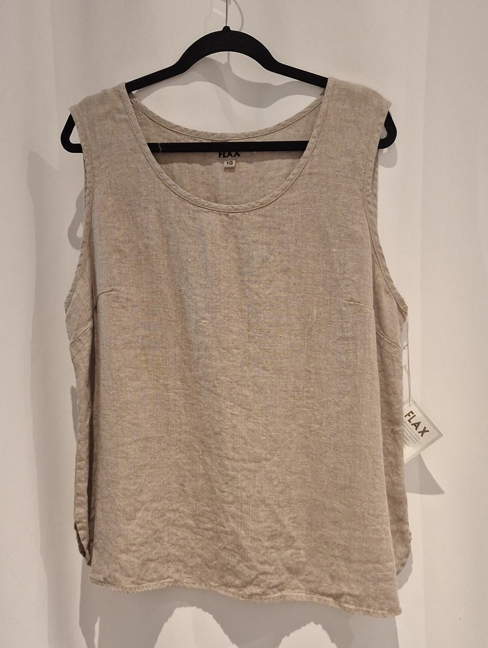 FLAX Fundamental Natural Beige Linen Tank Top